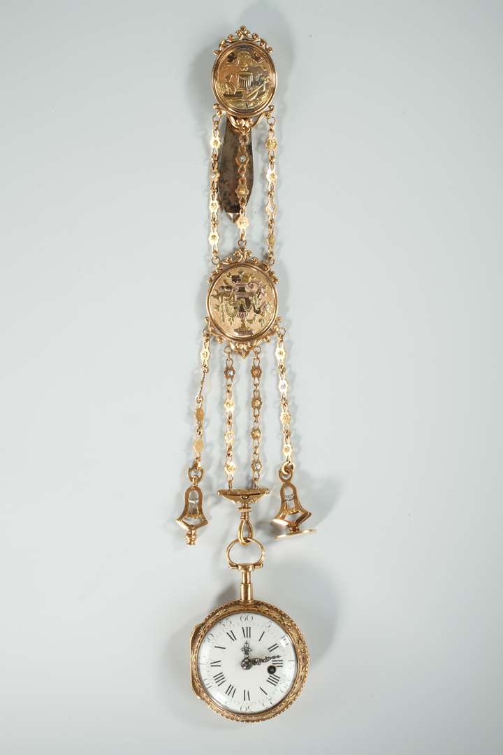 CHATELAINE AND GOLD WATCH